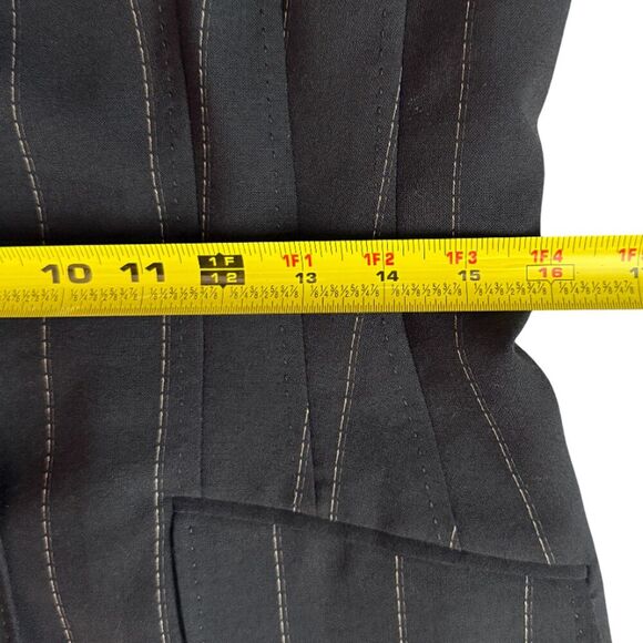 Anne Klein Black Pantsuit with brown Pinstripes - Picture 15 of 17